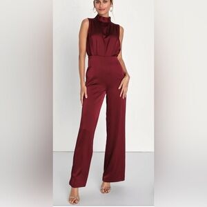 The limited women’s size, small wine,‎ color jumpsuit sleeveless wide leg